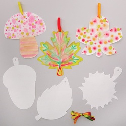 Farbstreuende Papier-Dekorationen "Herbst" (pro Set 30) Halloween-Basteleien