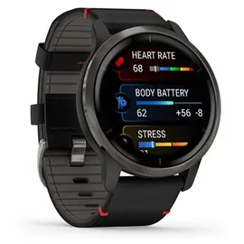 Garmin  Venu 2 45 mm Lederarmband schwarz/schiefer