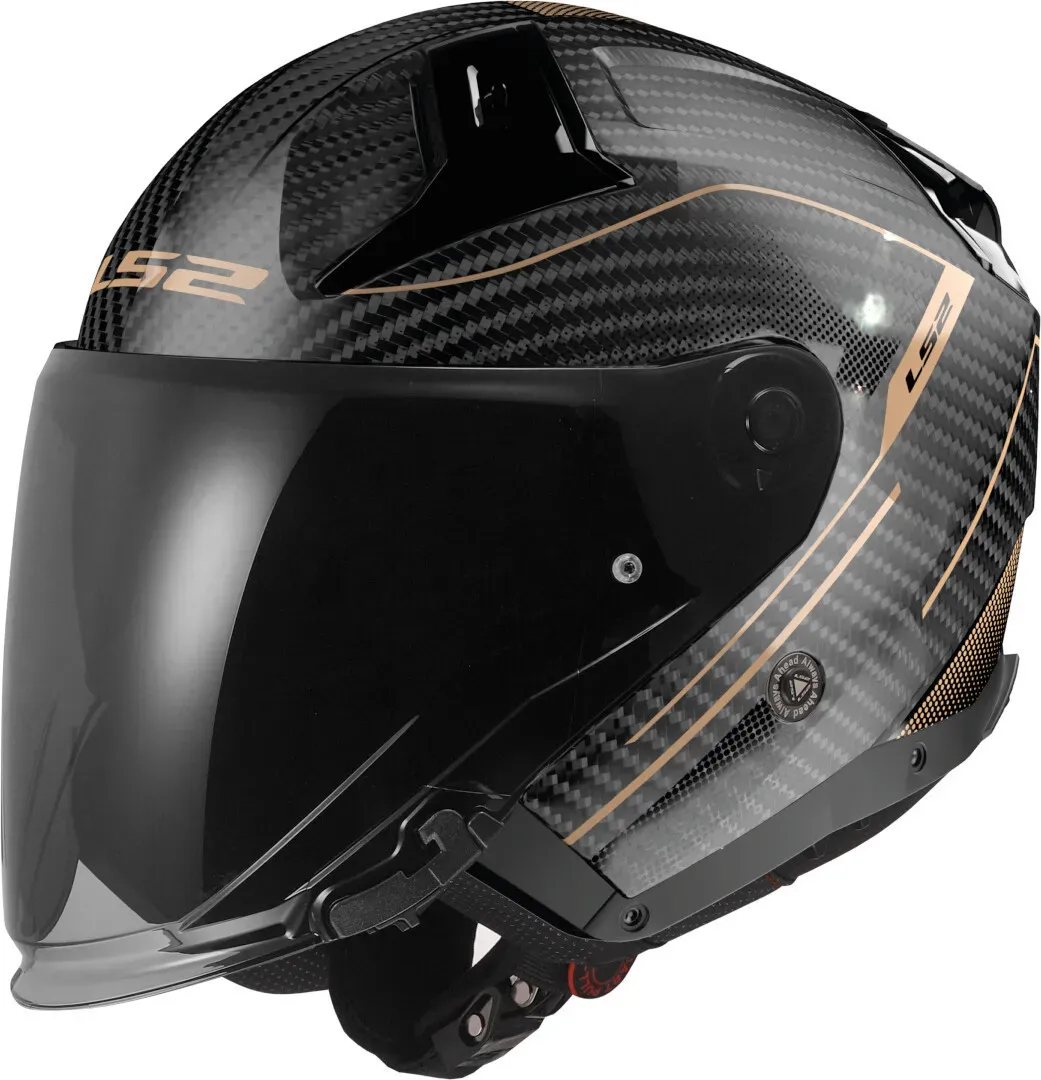 LS2 OF603 Infinity II Carbon Counter Jet Helm, carbon-goud, S Voorman