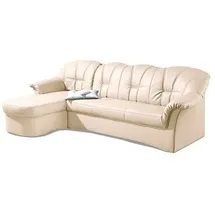 DOMO collection Ecksofa »Papenburg, zeitlose Rückensteppung, elegante Formensprache, L-Form« in großer Farbvielfalt, wahlweise mit Bettfunktion beige