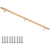 V2Aox Handlauf Buche Holz Handlauf Treppengeländer Wandhandlauf Treppe 50 - 500 cm, 160 cm Gesamtlänge 160 cm