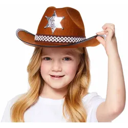 Cowboy Sheriff Hut für Kinder braun - OS