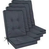 Hochlehner Auflagen Set 2er, 4er oder 6er – Gartenstuhlauflagen mit dickem Schaumstoffkern für hohen Sitzkomfort – Polster für Garten- und Terrassenstühle – made in Poland Dunkelgrau 120 x 50 x 8 cm