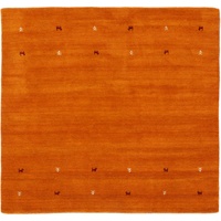 carpetfine Wollteppich Gabbeh Uni Quadratisch Orange 60x60 cm | Moderner Teppich für Wohn- und Schlafzimmer