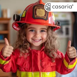 CASARIA Kinderbett Feuerwehrbett 90 x 200 cm MDF lackiert rot
