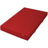ALPIDEX Weichbodenmatte Matte Turnmatte Fallschutz 200 x 100 x 20 cm mit Anti-Rutschboden und Tragegriffen, Farbe:rot