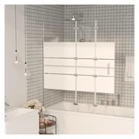 vidaXL Faltbare Duschkabine ESG 120x140 cm Weiß
