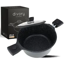 DIVORY Großer Kochtopf 24 cm rund