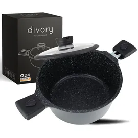 DIVORY Großer Kochtopf 24 cm rund