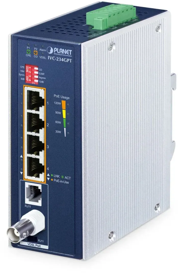PLANET IVC-234GPT Netzwerk-Erweiterungsmodul Netzwerksender & -empfänger Aluminium, Blau