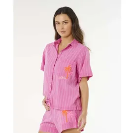Rip Curl Hotel Malibu Embroid Kurzarmhemd Pink S