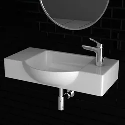 Alpenberger Keramik-Waschbecken 55 cm Breit | Becken zur Wandmontage | Schickes Design Handwaschbecken für Gäste-WC