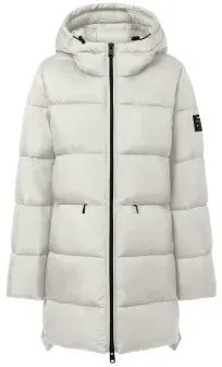 ECOALF für Damen. MCWGAJKMARAN0987W24-132 Marangu Mantel cremefarben (S), Weiß, Lässig, Langarm, Recyceltes Polyester, Nachhaltig