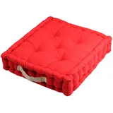 Stof Bodenkissen, Größe 45 x 50 cm, 100% Baumwolle, Farbe: Rot, Modell Duo, ideale Dicke, bequem und elegant, angenehm zu berühren