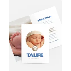 Einladungskarten Taufe selbst gestalten mit Spruch und Fotos im Onlinedesigner bei Meine-Kartenmanufaktur.de
