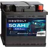 HeyVolt Autobatterie 12V 50Ah 420A Blei-Säure Starterbatterie 46Ah 55Ah 63Ah