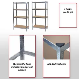 MCW Schwerlastregal D67 2er-Set Schwarz