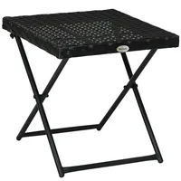 Outsunny Gartentisch,, Schwarz, Kunststoff, 40x40x40 cm, Gartenmöbel, Gartentische, Gartentische