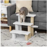 furnicato Katzen-Kletterwand Haustiertreppe Weiß 45L x 40B x 48H cm für ältere Tiere weiß 40 cm x 48 cm x 45 cm