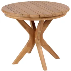 Mr. Deko Teakholz Garten-/Beistelltisch - bene living - Burton rund Ø 60 cm