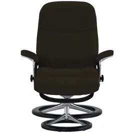 Stressless Relaxsessel mit Hocker Leder 91 x 102 x 79 cm Braun
