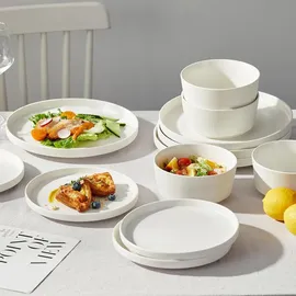 JIWOO Roman Holiday Tafelservice 12-tlg. mattweiß