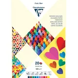 Clairefontaine 97244C Block mit 20 Bögen Tonpapier, DIN A4, 120g, 1 Block, 10 Farben sortiert