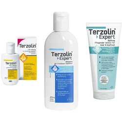 Terzolin Lösung 2% + Expert Shampoo bei trockener Kopfhaut + Spü