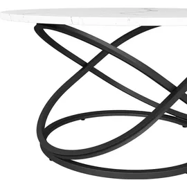 Vicco Couchtisch Calgary, 79.5 x 62 cm mit großer Arbeitsfläche, Weiß/Schwarz - Weiß