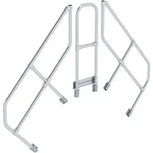 Günzburger MUNK zweiter Handlauf Aluminium-Überstieg stationär/fahrbar 45° 4 Stufen