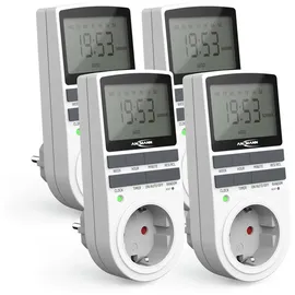 Ansmann 4x digitale Wochenzeitschaltuhr, LCD-Display 3680W, 10 Schaltzeiteiten - ANSMANN