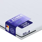 Mister Sandman Matratze 140 x 200 cm- Ergonomische 7-Zonen Kaltschaummatratze 13cm Höhe - Rollmatratze mit waschbarem Bezug - Härtegrad 2, Weiß (H2)