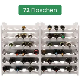 ARTECSIS Weinregal stapelbar 72 Flaschen 12-tlg.  Granitgrau