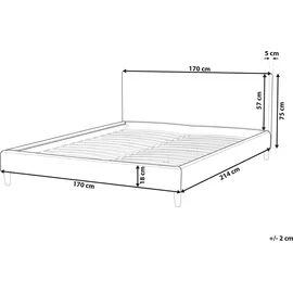 Beliani Bettrahmenbezug FITOU 160 x 200 cm Hellgrau