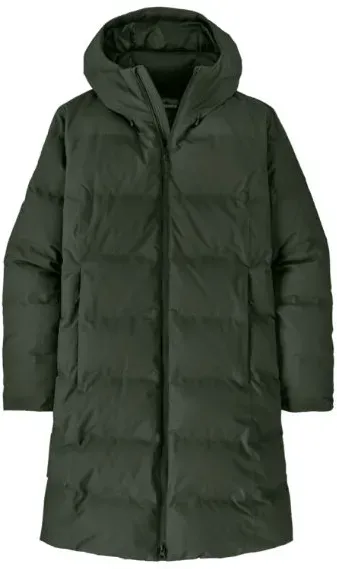 Patagonia W's Jackson Glacier Parka - Parka - Text Logo Old Growth Green - S