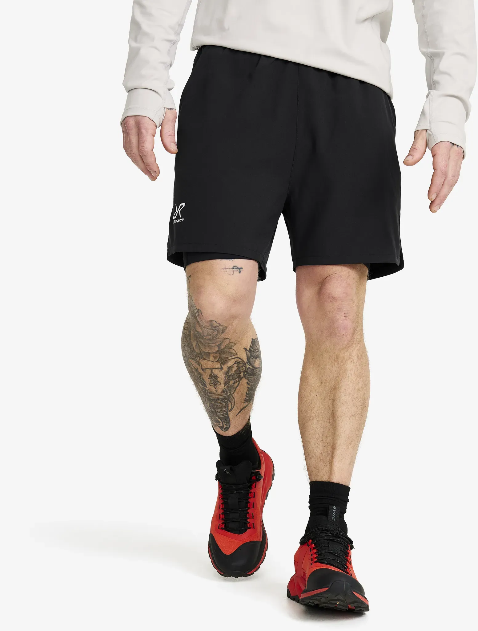 Rise 2-in-1 Shorts Herren Black, Größe:L - Hosen > Shorts - Schwarz