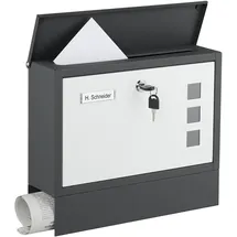 Relaxdays Briefkasten Anthrazit inkl. Zeitungsfach