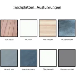 Jan Kurtz Quadrat Tisch 80 x 50cm Keramik grau | schwarz