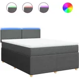 vidaXL Boxspringbett 140 x 200 cm Dunkelgrau