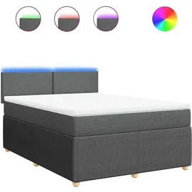 vidaXL Boxspringbett 140 x 200 cm Dunkelgrau