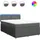 vidaXL Boxspringbett 140 x 200 cm Dunkelgrau