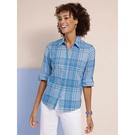 Classic Basics Karo-Bluse blau 54