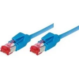 TecLines Patchkabel S/FTP, PiMF, Cat 6, blau, 7,5 m Halogenfrei, mit Leoni-Kabel und Hirosesteckern TM21 (bisherige Bezeichnung