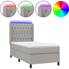 vidaXL Boxspringbett 100 x 200 cm Hellgrau