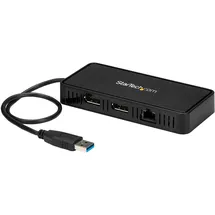 Startech USB auf Dual DisplayPort - Mini Dock - Mac und Windows - Dual 4K 60Hz - GbE - DisplayPort Hub - Dual Monitor Dockingstation (USBA2DPGB)