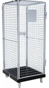 HMH rolltainer® Rollbehälter ADB 1600 KU schwarz 724 x 815 mm 5-seitig 1 Tür