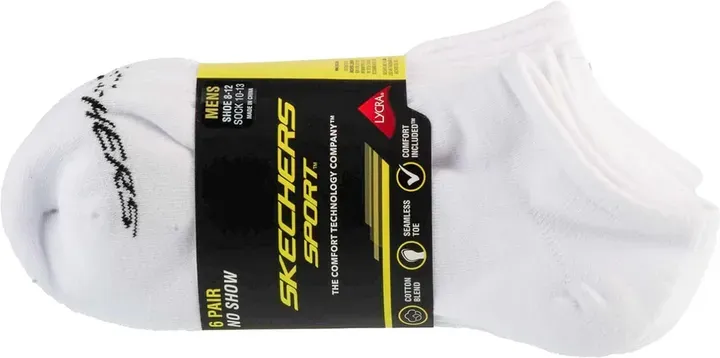 Skechers Herren Nshw Baumwollsocken, 6er-Pack, weiß, Größe 41-46