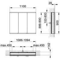 Keuco Spiegelschrank Royal Modular 2.0 1100x900x160mm, 1 SD, 1
