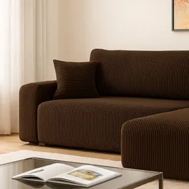 Inter Ecksofa Austin 244x145 cm Cord Braun Poso 06