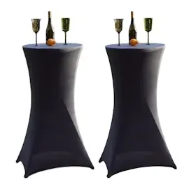 Baumarktplus 2x Stehtischhusse grau 60 cm Husse Partytisch Bistrotisch Tischdecke Decke
